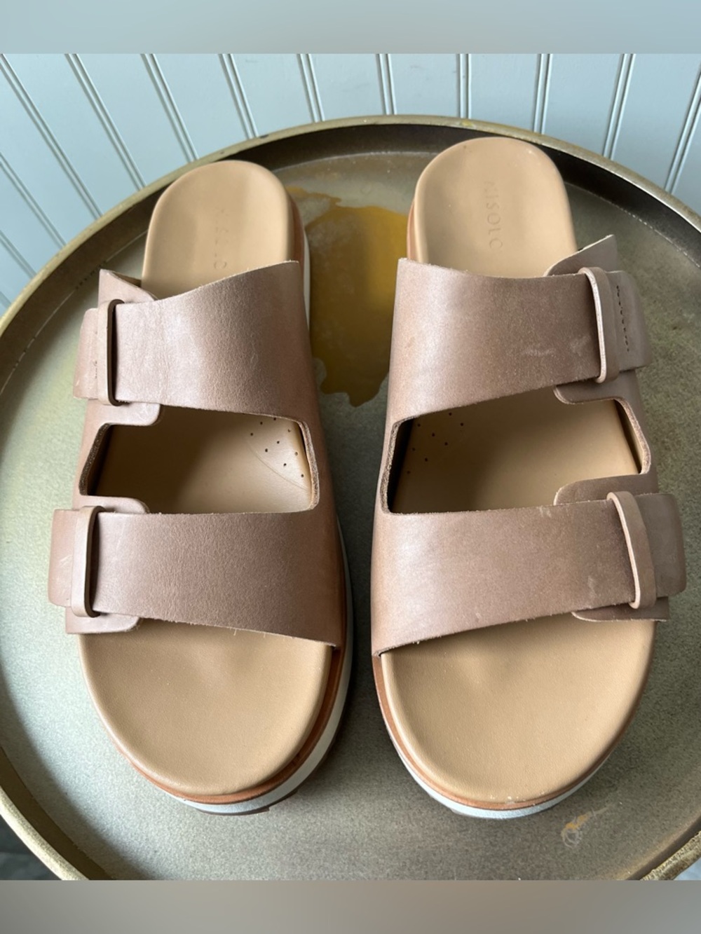 NISOLO ‘ELLA FLATFORM’ SANDAL | WOMEN’S SIZE: 10 | COLOR: NATURAL | EUC